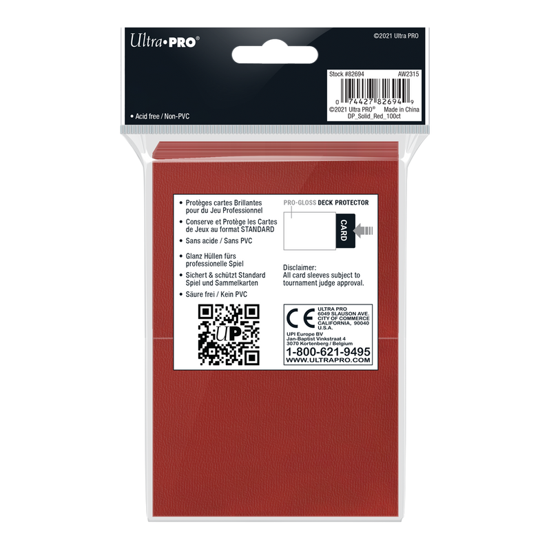 Ultra PRO: Standard 100ct Sleeves - PRO-Gloss (Red)